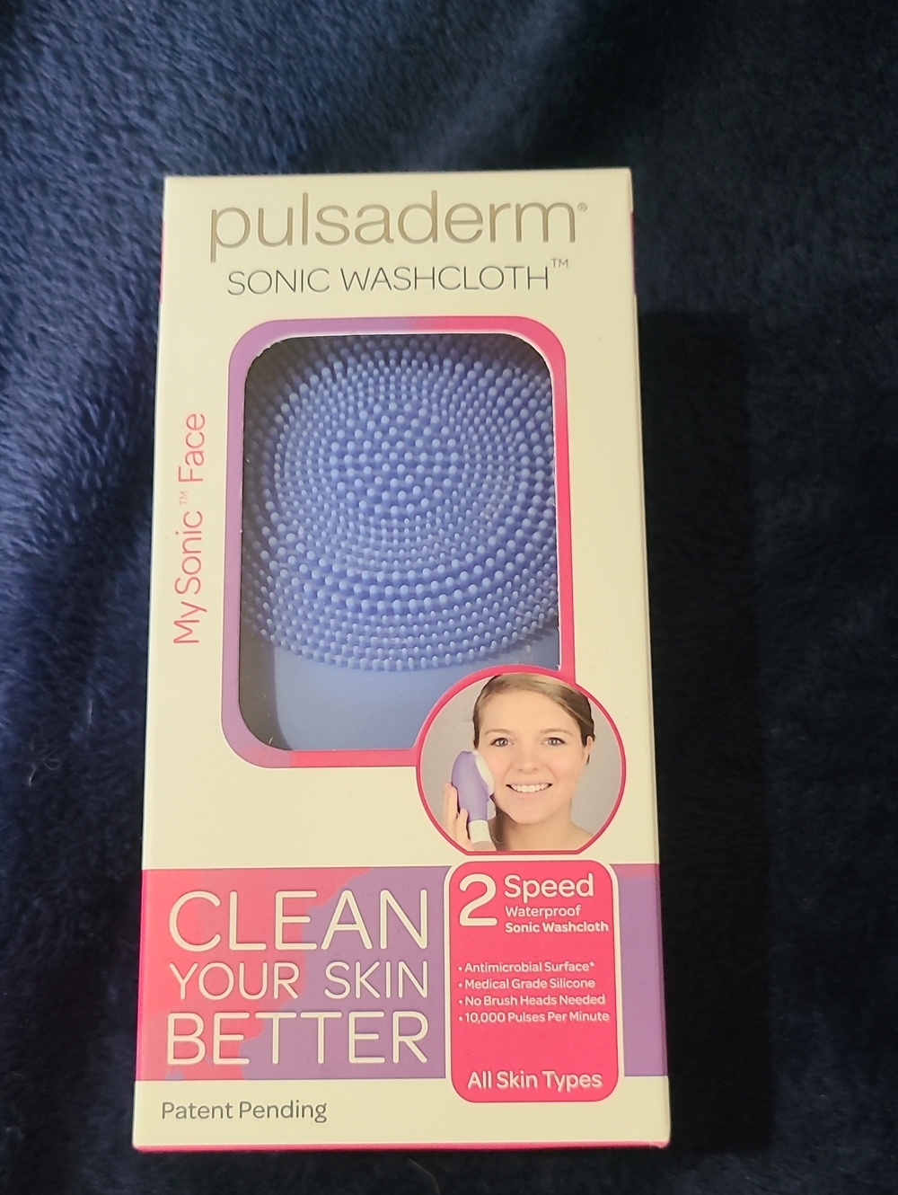 Pulsaderm Sonic Washcloth Facial Cleansing Brush — Lavender